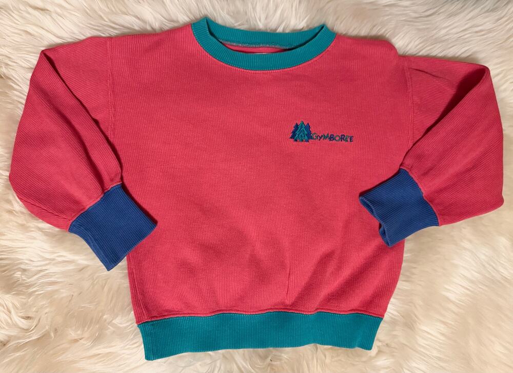 Vintage 90s Gymboree Colorblock Sweater Rainbow Tag Knit Pullover Medium 2T 3T